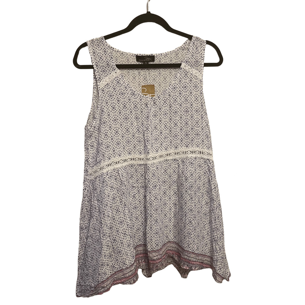 Suzanne Betro Contract Lace Trim Sleeveless Tunic Size Medium NEW WITH TAGS